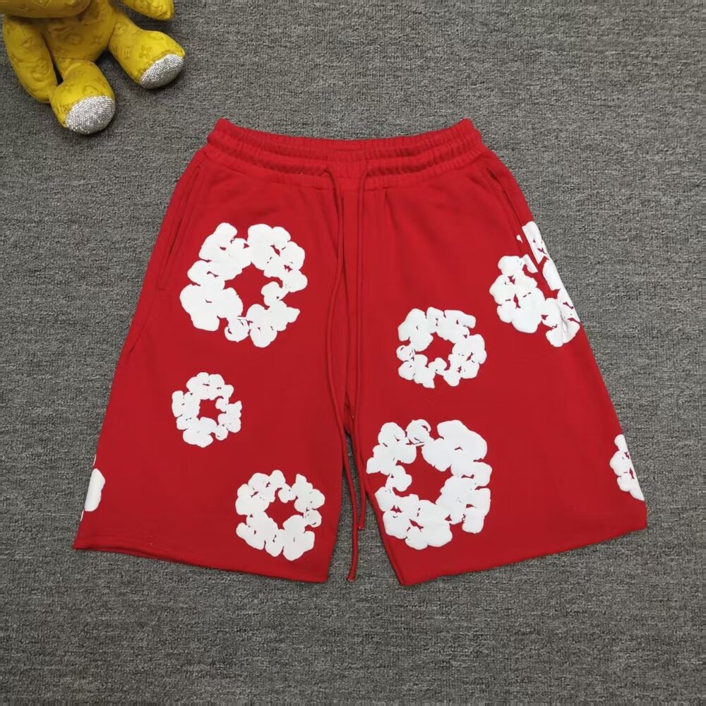 Denim Tears Red Sports Shorts